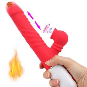 Heatable Tongue Licking Vibrator Sex Toys for Women G-spot Vagina Dildos Sucking Clitoral Stimulator Telescopic Dildo Vibrator