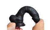 Realistic Texture 8 Inches Black Dildo Dongs(BBC)  with Suction Cup